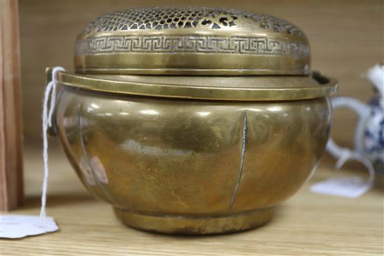 A 19th century Chinese bronze hand warmer